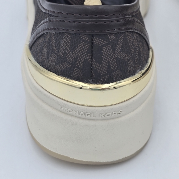 NWOT Michael Kors Jude Signature Logo Sneakers, Brown, Women's 6M - Picture 8 of 16